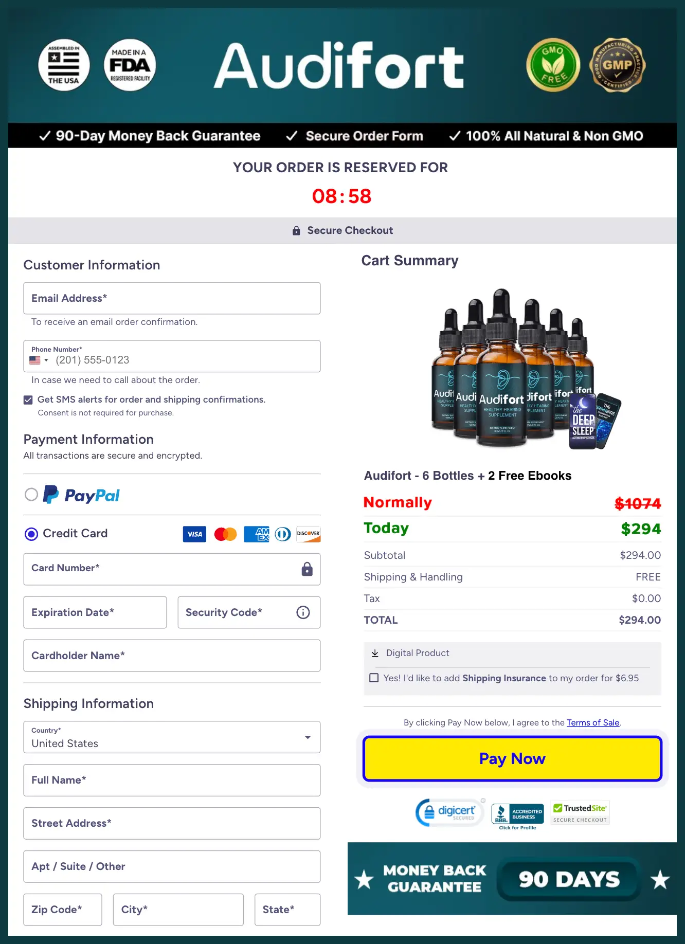 Audifort-checkout-page